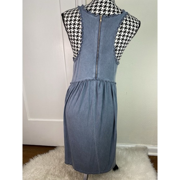 POL Women's M Washed Blue Stretchy Racerback T-Shirt Tank Dress - Picture 5 of 9